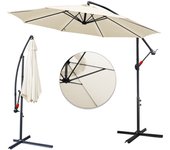 Sombrilla voladiza 3m sombrilla aluminio giratoria sombrilla jardín terraza balcón beige