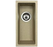 Granitemy universal fregadero pequeño de granito beige arena de 17x40 cm para instalación sobre encimera, bajo encimera y a ras de encimera con tap�