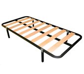 Somier 90x190 cm de tubo acerado con refuerzo central láminas de chopo y pintura metalizada 30x30 mm (con 4 patas)