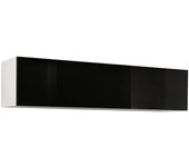Mueble tv | mueble de televisión | colgante | mueble de salón | 1 puerta 2 compartimentos | 160x29x30cm | modelo krista h-160 | blanco y negro brillo