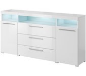 Buffet de 180cm para salón en color blanco brillante colección bombay