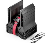 Wiltec soporte para mangueras de aguas residuales hasta 4,5 m, base manguera aguas negras hasta ø 93,98 mm, portamangueras aguas residuales base tu...