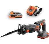 Sierra de sable sin cable de 20v - fuxtec - fx-e1ss20 - juego con batería de 2ah y cargador de 2,4a