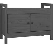 Banco de entrada banco 80 x 40 x 60 cm madera maciza de pino gris 02_0010871