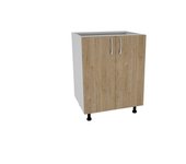 Mueble bajo karo haaus, 2 puertas, madera natural/blanca, 60 x 50 x 80 cm