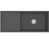 Fregadero de cocina hecho a mano 100 x 44 cm acero inoxidable negro 02_0002476