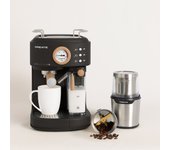 Create - pack thera retro pro cafetera express semiautomática + mill pro molinillo de café y especias