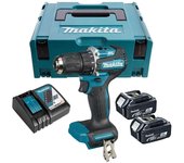 Taladro/amartillo 40nm 18v makita 2 batt.bl1830b + cargador - ddf487rfj