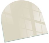 Placa de cristal para chimenea, zócalo protector de chimenea, diseño moderno | 100x100 | semicírculo | colorbeige