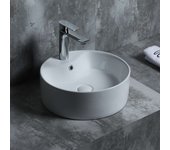 Lavabo de sobreponer ronda cerámica 40,5x14,5x40,5 cm blanco