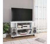 Mueble de tv con ruedas madera de ingeniería blanco 80x40x45 cm v3509 unico / blanco