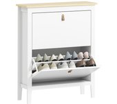 Mueble zapatero homcom melamina de madera blanco 80x24x95.5 cm