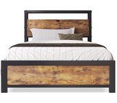Cama individual 90 x 200 cm con cabecero contenedor y somier metálico, cama infantil somier metálico, cama industrial negra