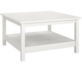 Mesa de centro casato, mesa de centro baja, revistero para sofá, estantería para salón, 81 x 81 x 45 cm, color blanco