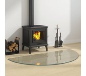 Vidaxl placa de vidrio para chimenea semicircular 1200x600 mm