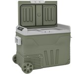 Nevera portátil outsunny plástico, aluminio verde 64.5x43.5x53 cm