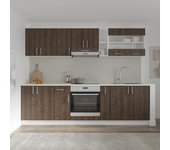 Set cocina haaus karo v19, roble bronce/blanco, encimera thermo 28 mm, l 460 cm