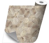 Adhesivo para muebles, armarios, pared, cocina, baños - imitación madera - hexágonos madera b 50x100 cm