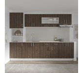 Set cocina haaus karo v23, roble bronce/blanco, encimera thermo 28 mm, l 540 cm