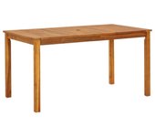 Mesa de jardín madera maciza de acacia 140x80x74 cm