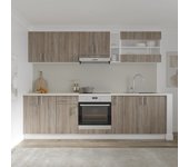 Set de cocina haaus karo v19, roble sonoma oscuro/blanco, encimera thermo 28 mm, l 260