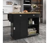 Carro de comedor con mesa plegable de madera, 112x40(70)x94 cm, almacenaje práctico con ruedas y patas de madera maciza para cocina y comedor