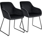 Tectake silla de comedor acolchada y de terciopelo
