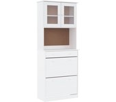 Vidaxl aparador alto alta madera maciza de pino blanco 77x35x188 cm