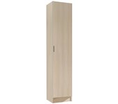 Armario multiusos 1 puerta alexander, mueble auxiliar, zapatero con baldas, zapatero vertical, 37x37h180 cm, roble