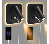 (2 piezas)lámpara de pared led para interiores,luz de lectura de cabecera con interruptor,luz de pared con rotación de 360°,lámpara de lectura 3000 k