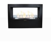 Chimenea de bioetanol de suelo para uso interior y exterior giotto s negro 100x30x70