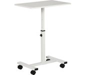 Homcom mesa auxiliar con ruedas para sofá cama altura ajustable 60x40x52,5-84cm