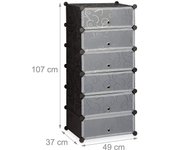 Armario estante mueble zapatero almacenamiento de plástico zapatos modulares 12 pares negro 13_0001661_3