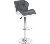 Taburete de bar hwc-a92, taburete de bar taburete de mostrador, altura regulable imitación cuero ~ gris