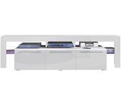 Mueble tv nashville 103, blanco brillante, blanco, número de puertas: 3.00, 200x55x45cm
