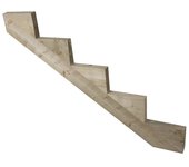 Escalera stringer 5 peldaños pino tratado - escalera exterior - con muescas previas