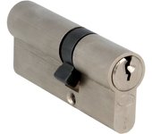 Amig - cilindro de seguridad | cerradura para puertas |leva de 15mm| incluye 3 llaves | plateado mate | medidas: 80 (30-50 mm)