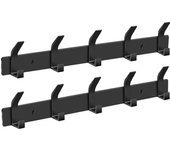 (2 piezas) perchero de pared para baño con 5 ganchos, color negro