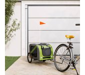 Remolque de bicicleta para mascotas verde y gris vidaxl