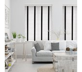 Venecianas madera efecto madera con cinta color nuclear tx - negro 154x120 - cortinadecor