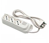 Multisocket 3 sockets schuko italian/german 2p+t 16a cable 1,5m plug italian std. 2p+t 10a with switch linea retail fanton 474604