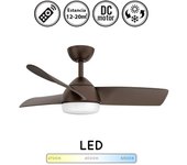 Ventilador de techo con luz silencioso dc con mando haur marrón 107 cm invierno-verano color luz regulable