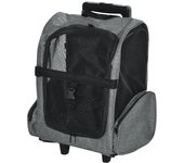 Transportín carrito para mascotas pawhut tela oxford, acero, aluminio gris 42x25x55 cm
