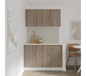 Set cocina haaus karo set, roble sonoma oscuro/blanco, encimera thermo 28 mm, l 120