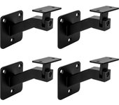 4 soportes de pasamanos de escalera negros, soporte de barandilla de escalera de hierro ajustable, soportes de barandilla de escalera cuadrados con t