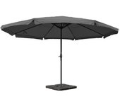 Sombrilla para jardín terraza ø 5m poliéster aluminio 28kg antracita con pies de sombrilla 04_0003866