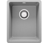 Primagran fregadero bajo encimera gris 36x44cm, fregadero cocina 1 seno + sifón, fregadero granito al mueble 40cm - venecia easy