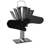 Ventilador de estufa de 2 aspas con motor de calor, color negro, vidaxl