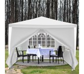 Carpa pabellón jardín - fácil de limpiar, duradera con paredes laterales, carpa perfecta para fiestas 3x3m blanca