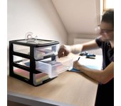 Cubo de escritorio babel curver a4 3x5 l, negro y transparente